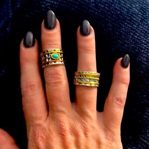 2 women’s rings silver and gold plated